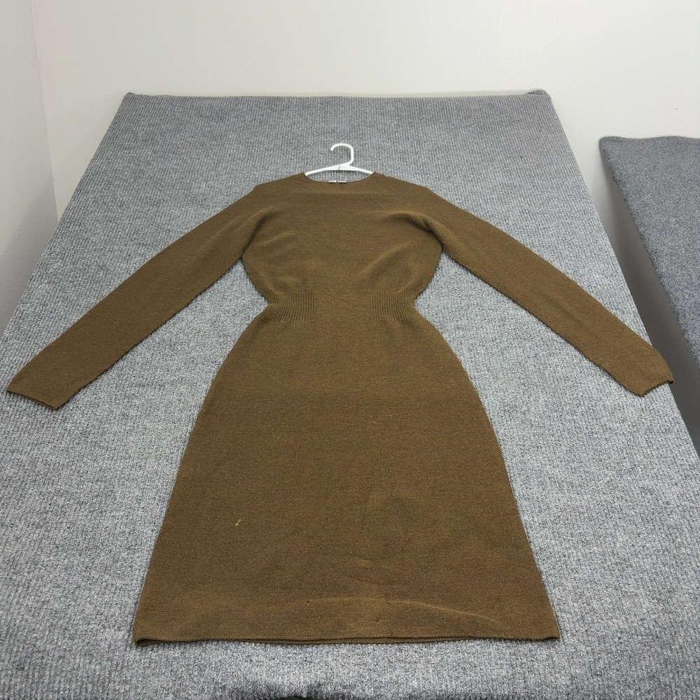 Uniqlo U Dress Womens M Brown Knit Long Sleeve Fit and Flare Midi Minimalist